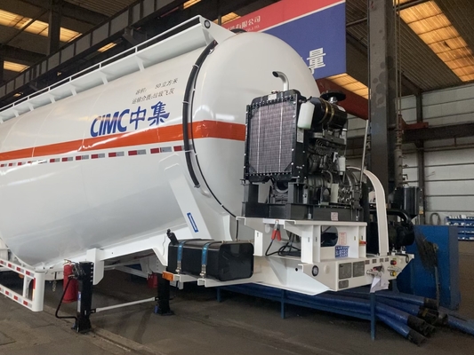 CIMC Трехосный 60-тонный танк Автомобиль с дизельным двигателем Набор жесткости и прочности Цементный трейлер