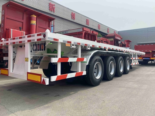 CIMC Flat Container Semi-trailer Heavy-duty 4-axle 100t Export Brand New Container Trailer (СИМК) Плоский контейнерный полуприцеп Тяжёлый 4-осевой 100-тонный контейнерный прицеп