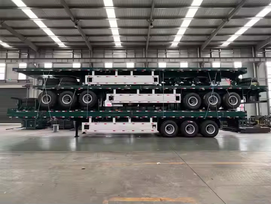 Заказ 20ft / 40ft 3-осевое плоское полуприцеп Новый специальный транспорт стальной коробки грузовики прицепы с 12r22.5 шины